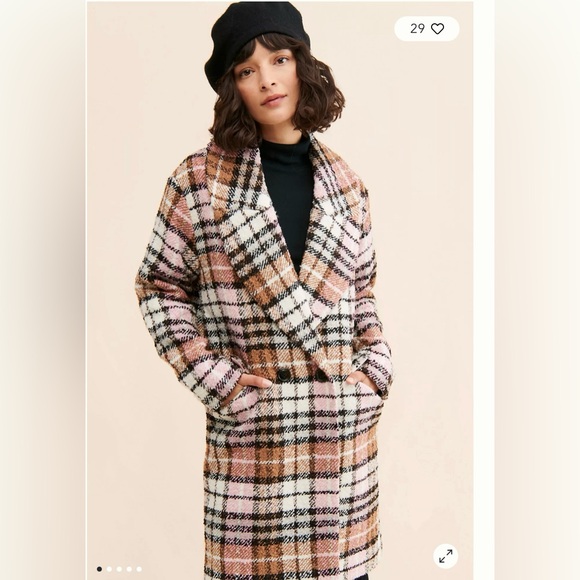 Anthropologie Bernardo Plaid Double Breasted Coat - Picture 9 of 12